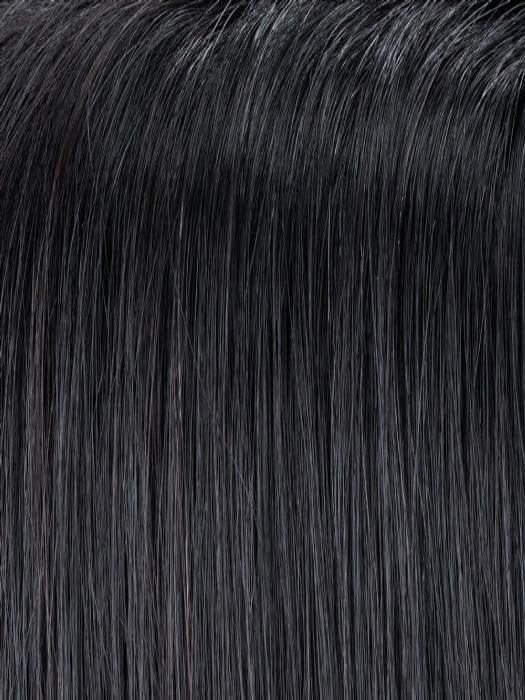 Jon Renau easiVolume 10 inch dark natural black straight wig topper close up hair texture