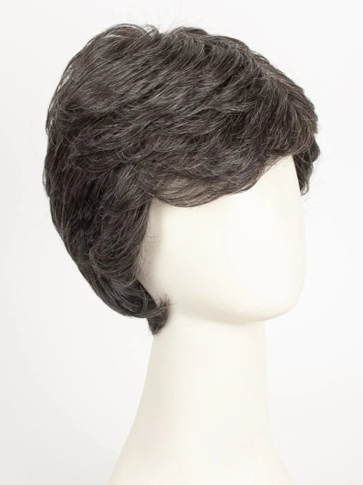 HairUWear short salt and pepper layered gray wig on mannequin head realistic men's wigs for thinning hair