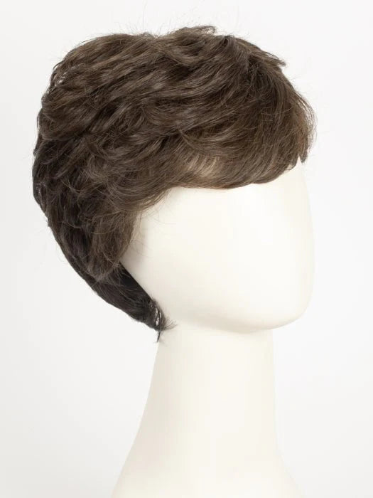 HairUWear short layered brown wig on mannequin realistic men's wigs for thinning hair with natural texture