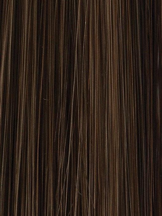 Wigalert layered dark brown wig for women close up showing smooth layered strands and subtle highlights
