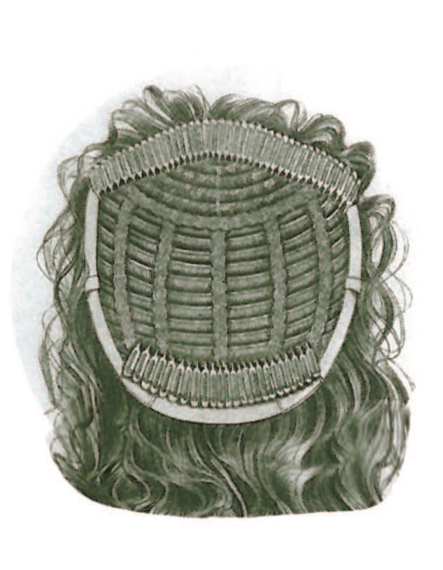 Wigalert layered dark brown wig for women showing open wefted cap construction with adjustable straps