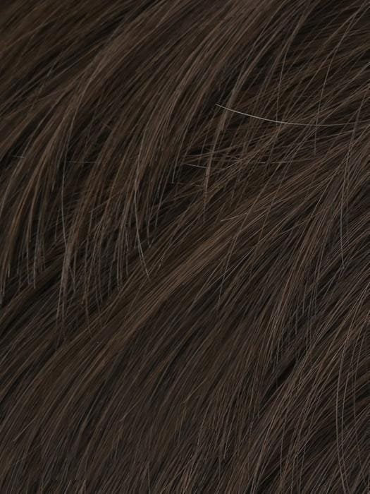 Dapper HIM wig for men by HairUWear close up dark brown synthetic hair texture with natural shine
