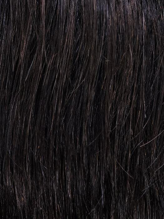 Justin Ellen Wille men's wig close up showing dark brown natural looking hair texture by Ellen Wille