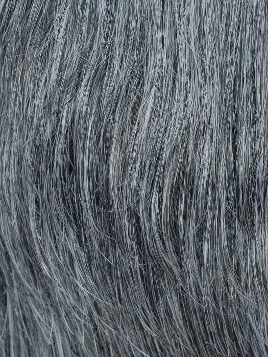 Close up texture of grey hair fibers showing natural strands on Justin Ellen Wille men's wig by Ellen Wille