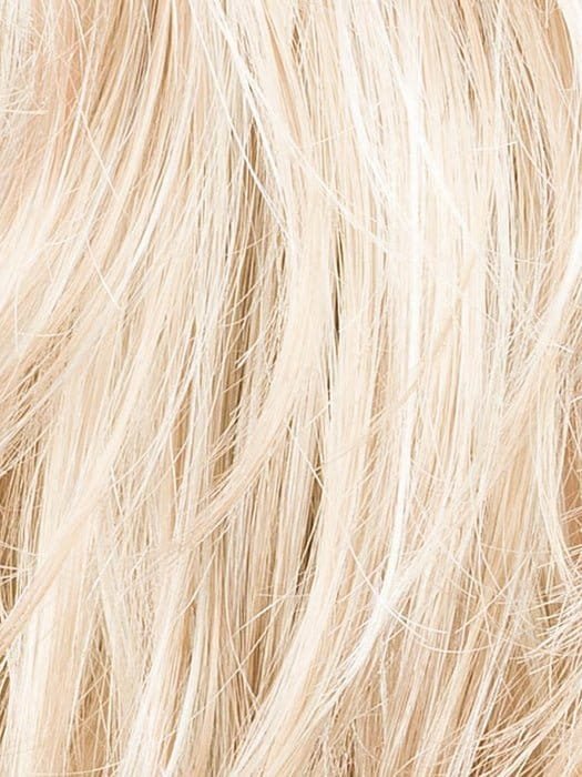 Close-up of the silky strands of the Ellen Wille Pretty wig in a light blonde shade