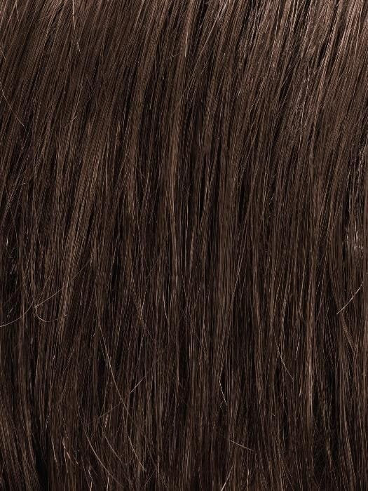 Ellen Wille Steven Sport wig dark brown straight synthetic hair texture close up showing natural shine and fine strands