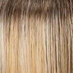 Close-up of Gwyneth Jon Renau wig showing silky strands in an elegant gradient hair color