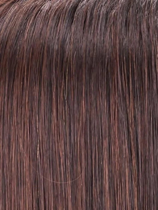 Close-up of smooth, shiny hair fibers of Gwyneth Jon Renau wig for natural appearance