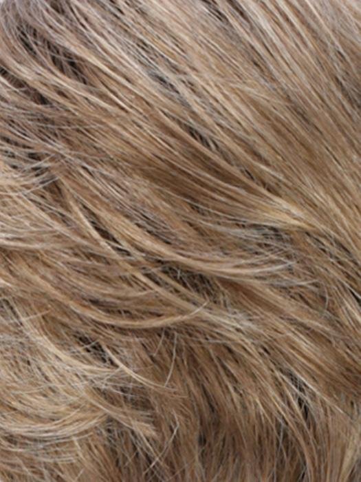 Natural looking human hair wiglet for thinning hair in a soft, wavy texture and light brown color