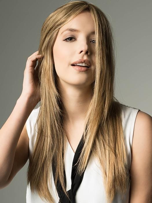 Stylish human hair wiglet for thinning hair, showcasing a natural look and easy styling options