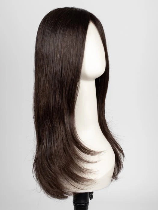 Blake Petite Jon Renau wig in dark brown with long, sleek strands for a natural look