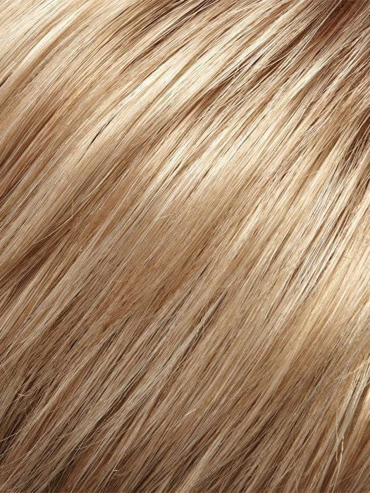 Jon Renau Ashley Petite wig close up showing silky straight blonde hair texture and fine layered strands