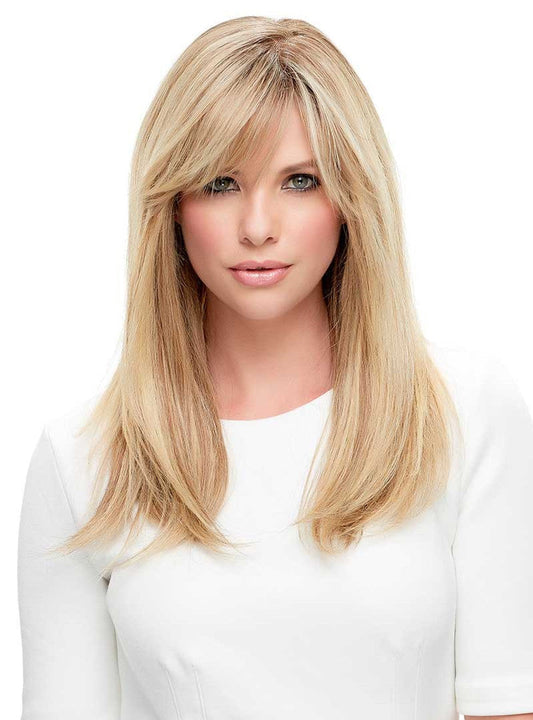 Jon Renau Lea wig in blonde with long, flowing layers and soft bangs for a natural look