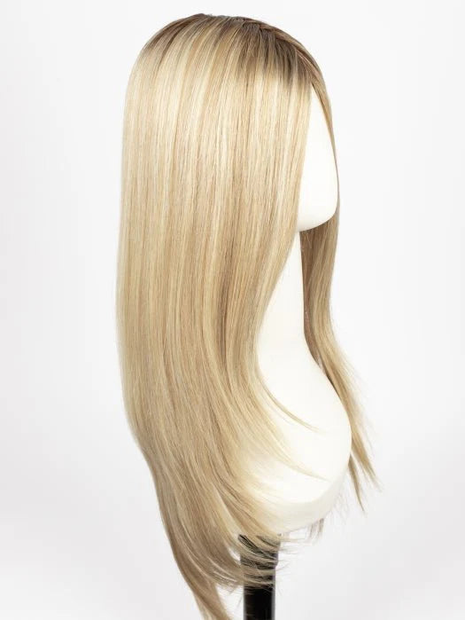 Jon Renau long wavy synthetic wig in blonde, showcasing smooth and flowing hair strands