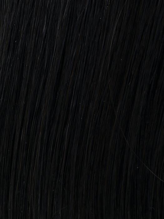 Sharp HIM wig for men by HairUWear close up of natural black straight hair texture and shine