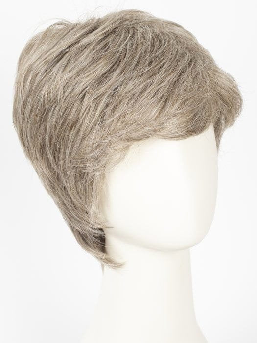 HairUWear men's gray wig realistic short layered cut with natural texture on mannequin