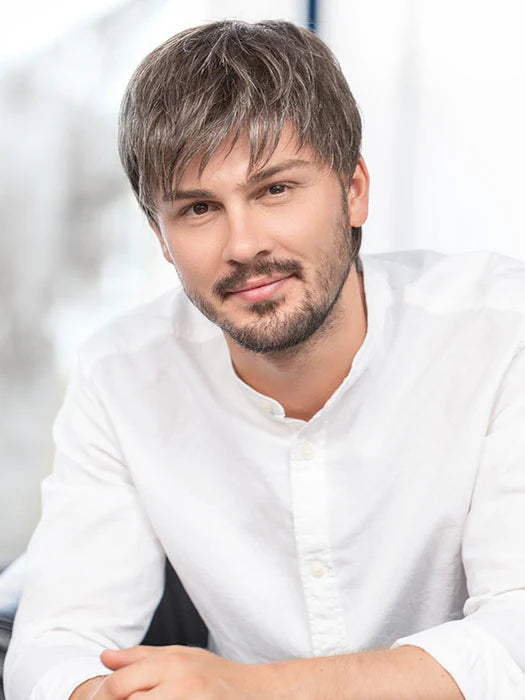 Ellen Wille natural look men's wig for thinning hair styled short textured grey brown for everyday wear