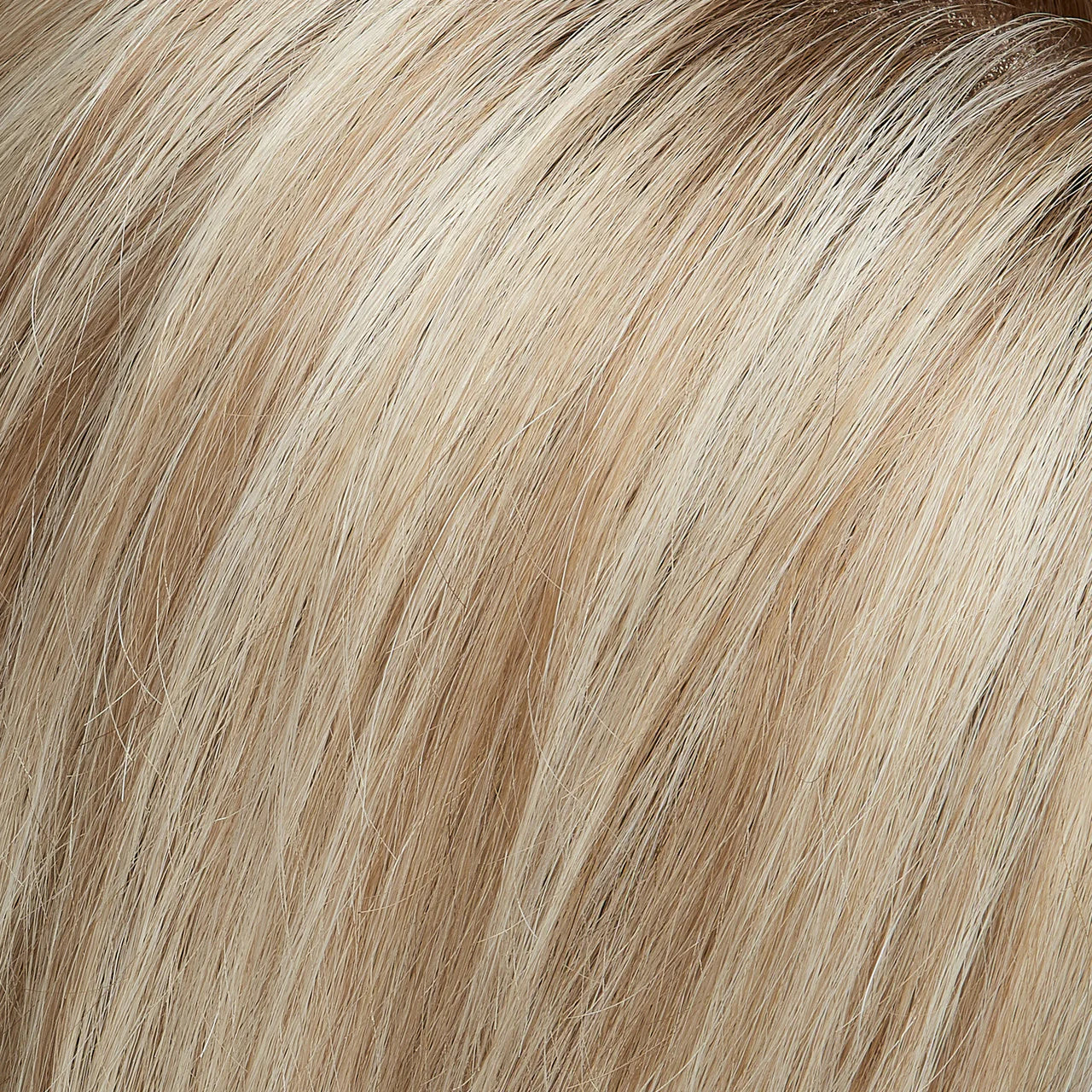Jon Renau Ignite wig close up of honey blonde hair texture with natural highlights and fine strands