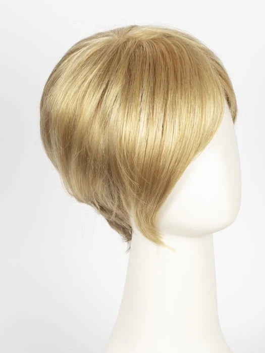Elegant blonde short synthetic wig for women with a stylish side-swept look