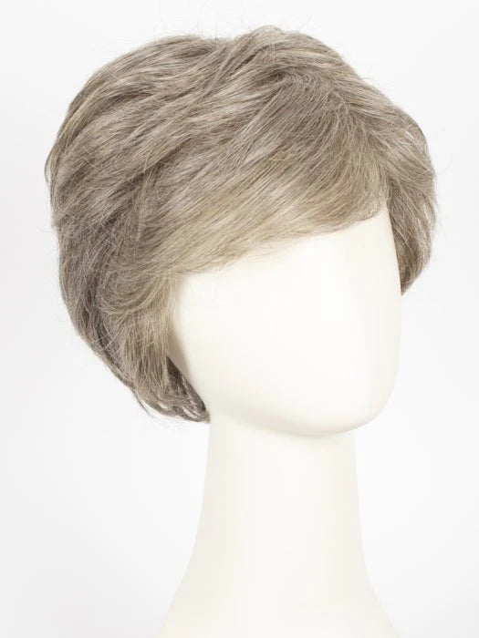 HairUWear short layered light ash brown men's classic wig on white mannequin head natural texture