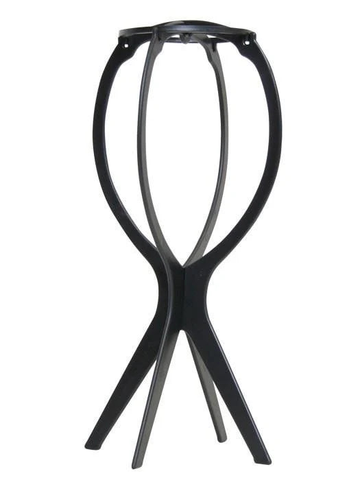 Jon Renau wig display stand for home use with sleek black design and stable base