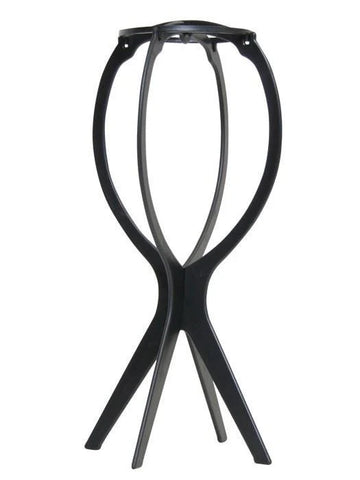 Jon Renau wig display stand for home use with sleek black design and stable base