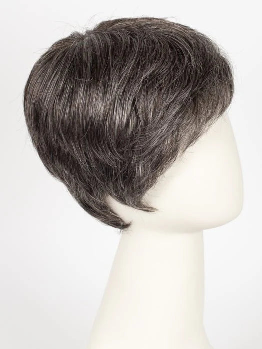Ellen Wille Risk wig short layered gray pixie style on mannequin natural texture for everyday wear