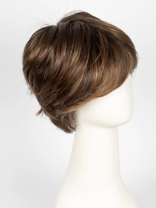 Ellen Wille Raise wig short layered brown synthetic hairstyle with side swept fringe and natural highlights
